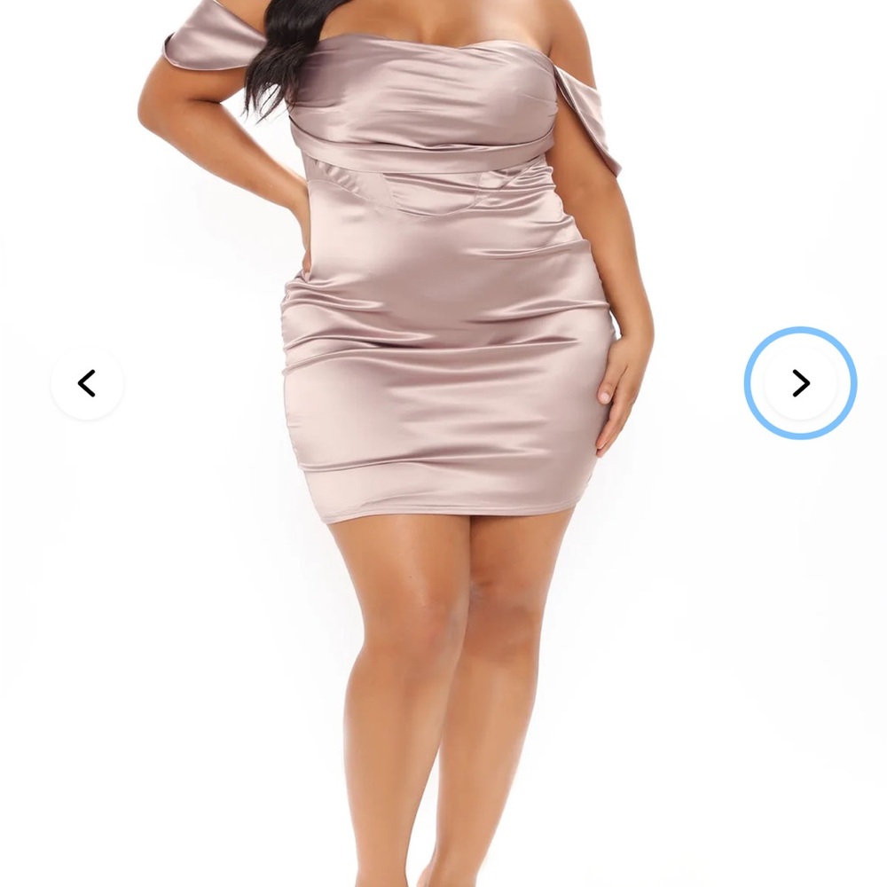 Fashion Nova Off-Shoulder has Satin Mini Dress in lilac